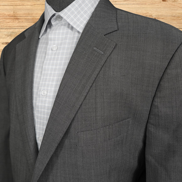 Peter Millar Sport Coat Mens 46T Gray Wool Union Made 2 Button Suit Jacket - Picture 3 of 8